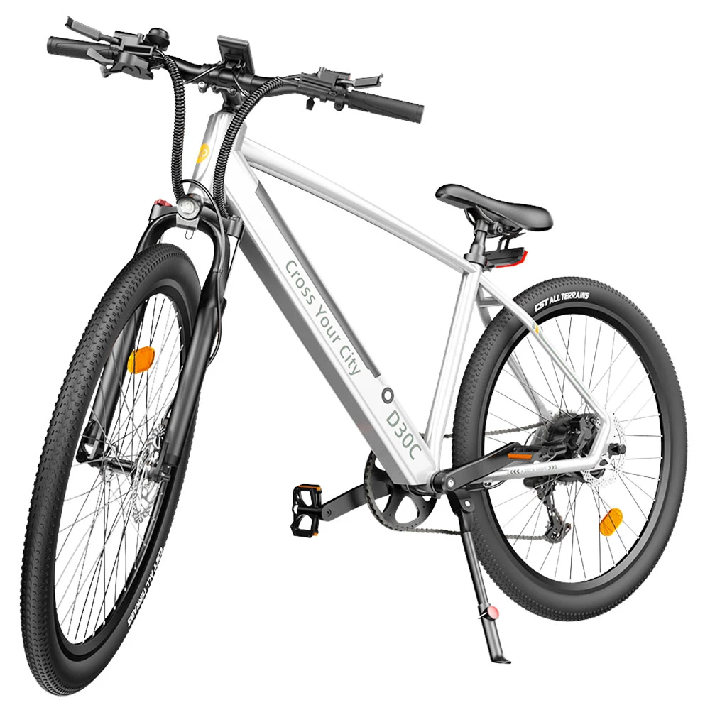 ADO D30C 36V 10.4Ah 250W 27.5in Electric Power Assist Bicycle 25km/h Max Speed 90km Mileage 9 Speed City Electric Bike Silver 6 ADO D30C 36V 10.4Ah 250W 27.5in Electric Power Assist Bicycle 25km/h Max Speed 90km Mileage 9 Speed City Electric Bike Silver - Image 6