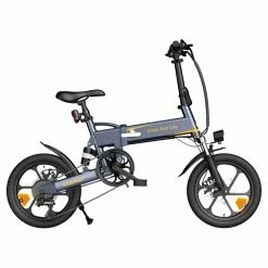 ADO A16 XE Folding Electric Bike 250W Geared Hub Motor 36V 7.5Ah Battery for 43 Mile Range 25km/h Max Speed - Grey