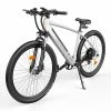 ADO D30C Electric Power Assist Bicycle 36V 10.4Ah Battery 250W Motor 27.5 Inch Tire 25Km/h Max Speed 90KM Mileage Shimano 9-Speed Gear Dual Hydraulic Disc Brakes - White