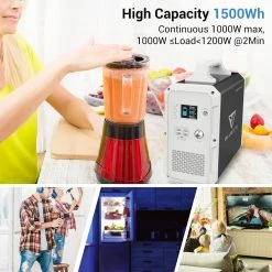 BLUETTI EB150 Portable Power Station 1500Wh + 2PCS SP200 200W Solar Panel - Black 8 BLUETTI EB150 Portable Power Station 1500Wh + 2PCS SP200 200W Solar Panel - Black -Sports & Outdoors Sales BLUETTI Portable Power Station BLUETTI EB150 1500Wh AC110V 1000W Campi 472804 1
