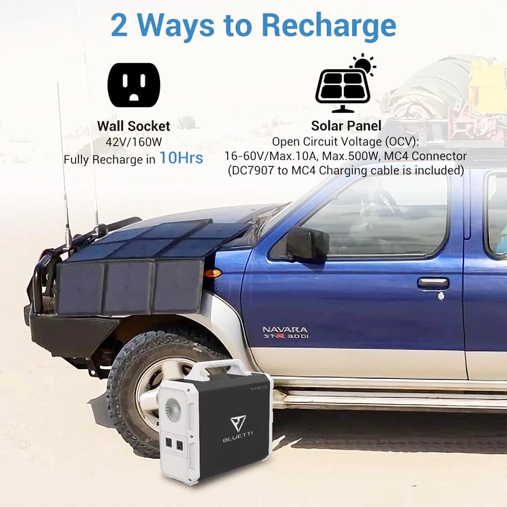 BLUETTI EB150 Portable Power Station 1500Wh + 2PCS SP200 200W Solar Panel - Black 6 BLUETTI EB150 Portable Power Station 1500Wh + 2PCS SP200 200W Solar Panel - Black - Image 6