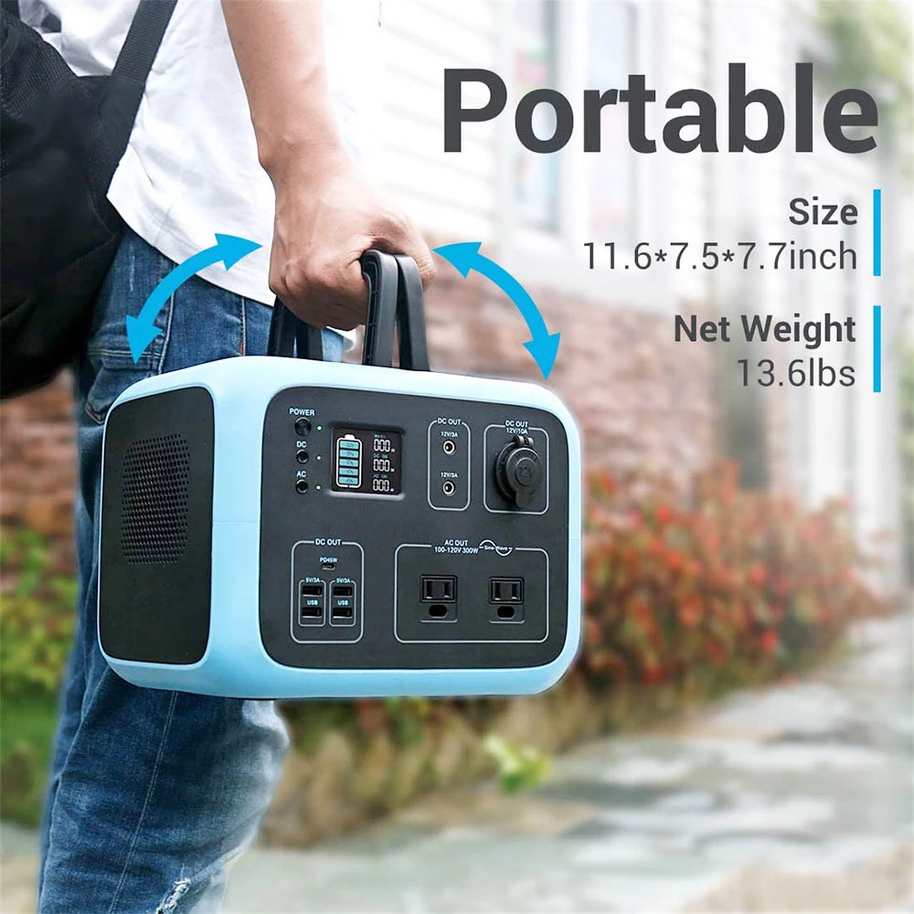 BLUETTI PowerOak AC50S 300W Portable Power Station, 500Wh Lithium Battery Solar Generator, Pure Sine Wave AC Outlet, Wireless Charging Battery Backup for Outdoor Tailgating Camping - Blue 2 BLUETTI PowerOak AC50S 300W Portable Power Station, 500Wh Lithium Battery Solar Generator, Pure Sine Wave AC Outlet, Wireless Charging Battery Backup for Outdoor Tailgating Camping - Blue - Image 2