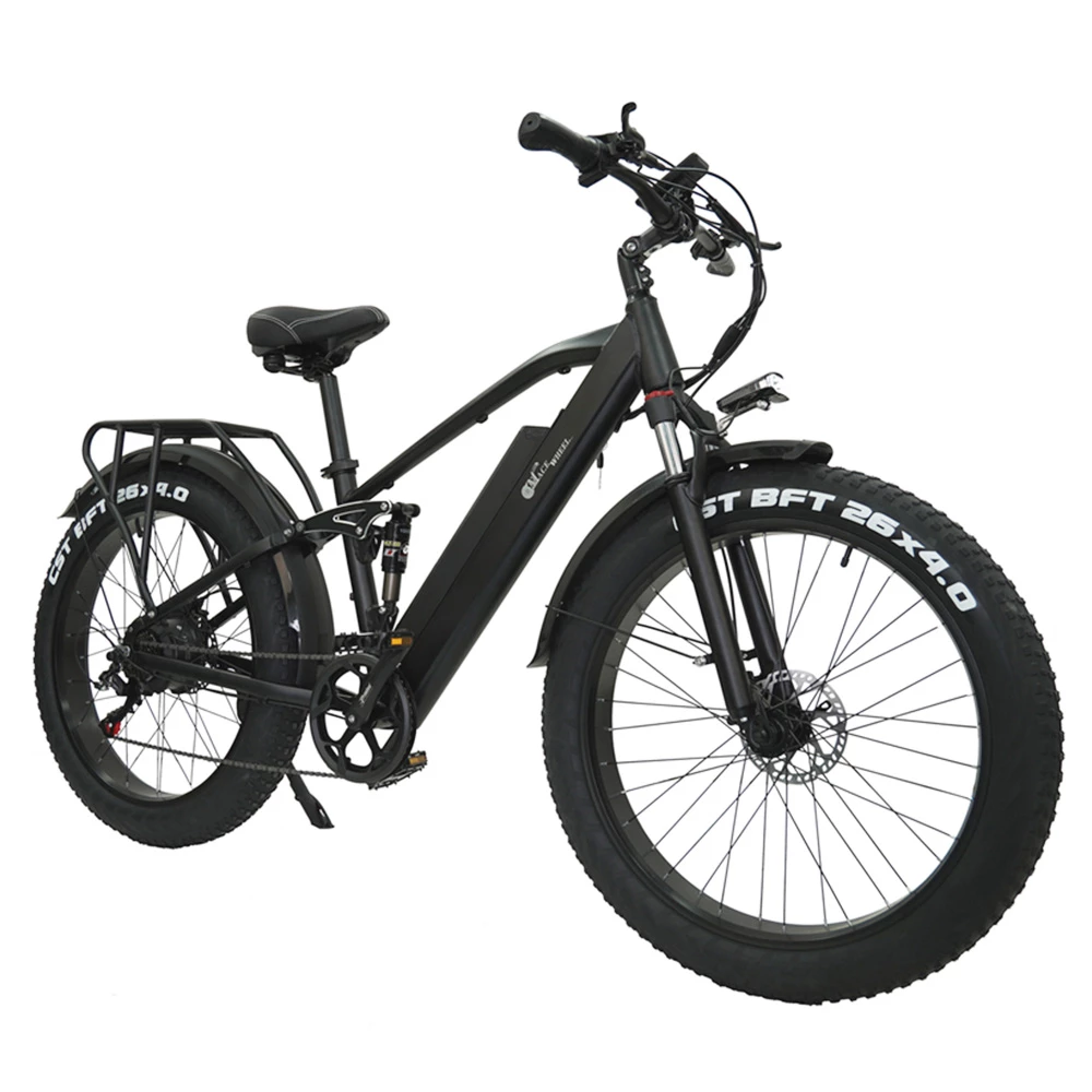 CMACEWHEEL TP26 Full Suspension Electric Mountain Bike, 26*4.0 Inch Fat Tire 48V 750W Brushless Motor 17Ah Li-battery 45Km/h Max Speed Shimano 7 Speed Transmission Black 3 CMACEWHEEL TP26 Full Suspension Electric Mountain Bike, 26*4.0 Inch Fat Tire 48V 750W Brushless Motor 17Ah Li-battery 45Km/h Max Speed Shimano 7 Speed Transmission Black - Image 3