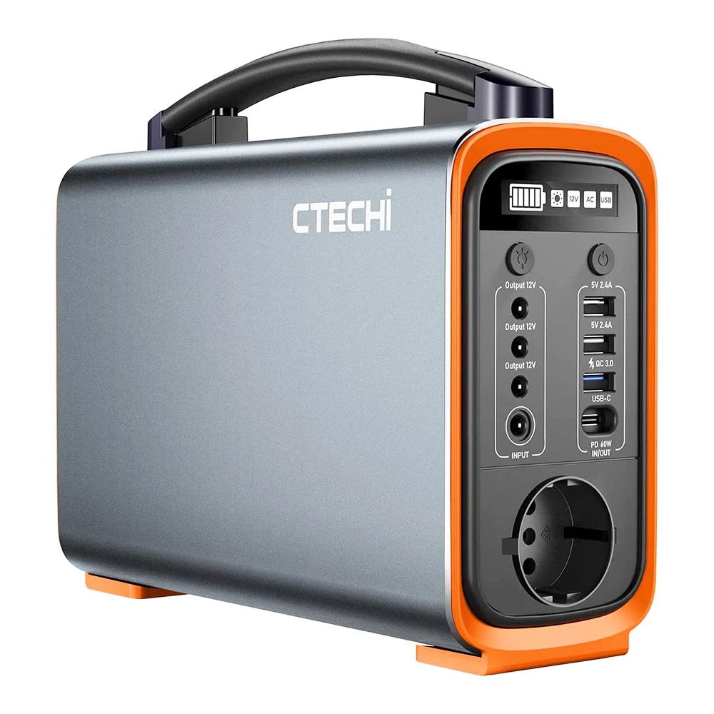 CTECHi GT200 200W Portable Power Station, 240Wh LiFePO4 Battery Solar Generator, 60W PD Fast Charging, LED Light 1 CTECHi GT200 200W Portable Power Station, 240Wh LiFePO4 Battery Solar Generator, 60W PD Fast Charging, LED Light