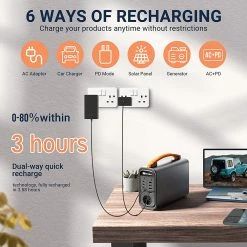 CTECHi GT200 Pro 200W Portable Power Station, 320Wh LiFePO4 Battery Solar Generator, 60W PD Fast Charging, LED Light -Sports & Outdoors Sales CTECHi GT200 Pro 200W 320Wh Portable Power Station 516993 2