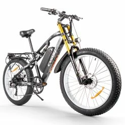 CYSUM M900 Fat Tire Electric Bike 48V 1000W Brushless Gear Motor 17Ah Removable Battery for 50-70 Range - Pure-Black -Sports & Outdoors Sales CYSUM M900 Fat Tire Electric Bike 48V 1000W Motor Pure Black 498570 2