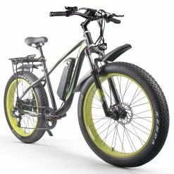 CYSUM M980 Fat Tire Electric Bike 48V 1000W Brushless Motor 17Ah Removable Battery for 50-70 Range - Black-Green -Sports & Outdoors Sales CYSUM M980 Fat Tire Electric Bike 48V 1000W Motor Black Green 498571 4
