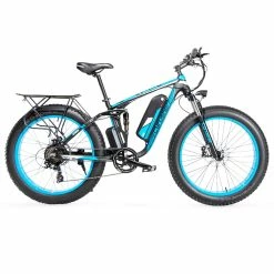 Cyrusher XF800 Electric Bike Full Suspension 26'' x 4'' Fat Tires 750W Motor 13Ah Removable Battery 28mph Top Speed - Blue 9 Cyrusher XF800 Electric Bike Full Suspension 26'' x 4'' Fat Tires 750W Motor 13Ah Removable Battery 28mph Top Speed - Blue -Sports & Outdoors Sales Cyrusher XF800 Electric Bike Full Suspension Blue 499278 3