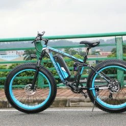 Cyrusher XF800 Electric Bike Full Suspension 26'' x 4'' Fat Tires 750W Motor 13Ah Removable Battery 28mph Top Speed - Blue 11 Cyrusher XF800 Electric Bike Full Suspension 26'' x 4'' Fat Tires 750W Motor 13Ah Removable Battery 28mph Top Speed - Blue -Sports & Outdoors Sales Cyrusher XF800 Electric Bike Full Suspension Blue 499278 5