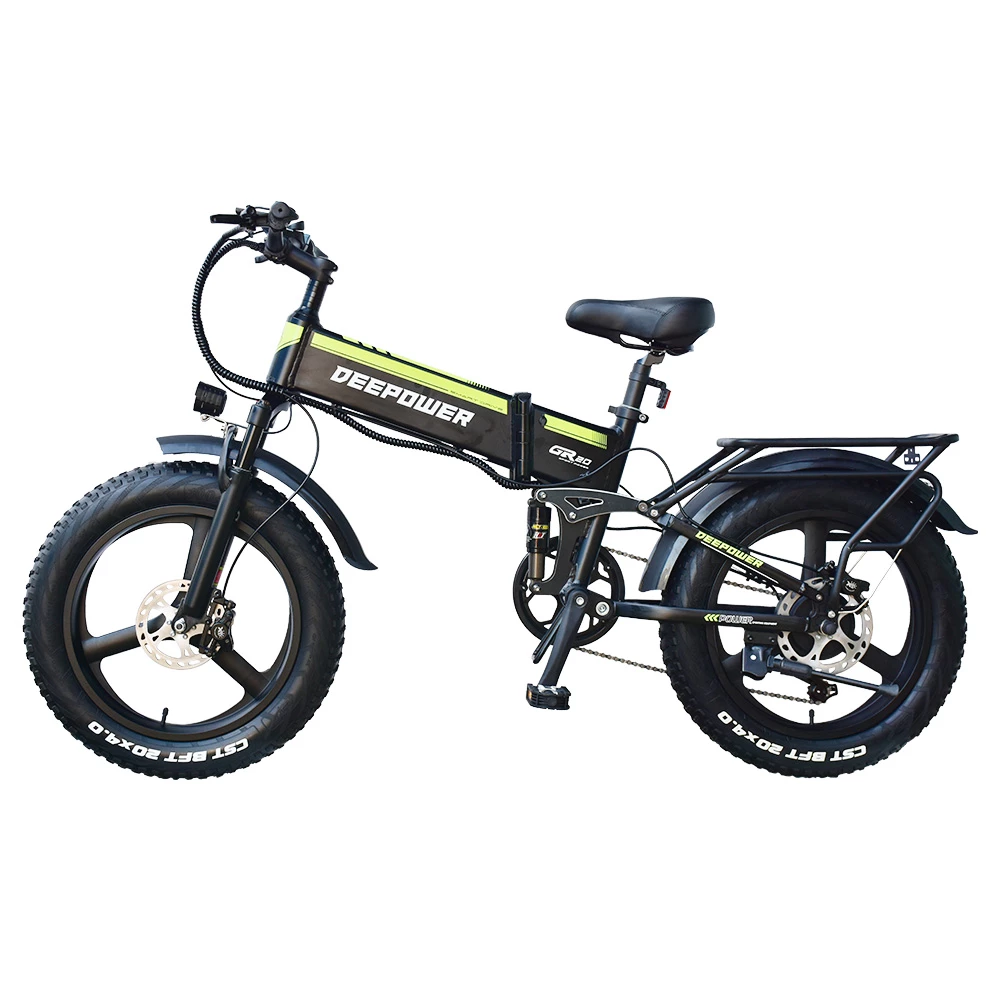 DEEPOWER H20 Pro (GR20) Electric Bike 20*4.0 Inch Fat Tire 48V 1000W Motor 57Km/h Max Load 17.5Ah Battery Shimano 7 Speed Gear 150KG Load 2 DEEPOWER H20 Pro (GR20) Electric Bike 20*4.0 Inch Fat Tire 48V 1000W Motor 57Km/h Max Load 17.5Ah Battery Shimano 7 Speed Gear 150KG Load - Image 2