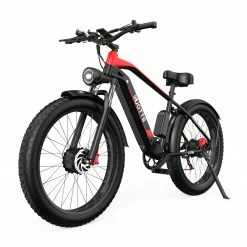 DUOTTS F26 Electric Mountain Bike 750W*2 Dual Motors 48V 20Ah LG Battery 26*4.0 Inch Fat Tires 55Km/h Max Speed 55 Degree Climbing Smart LCD Display Dual Disc Brakes Front Shock Absorption 150KG Max Load 100KM Range - Black