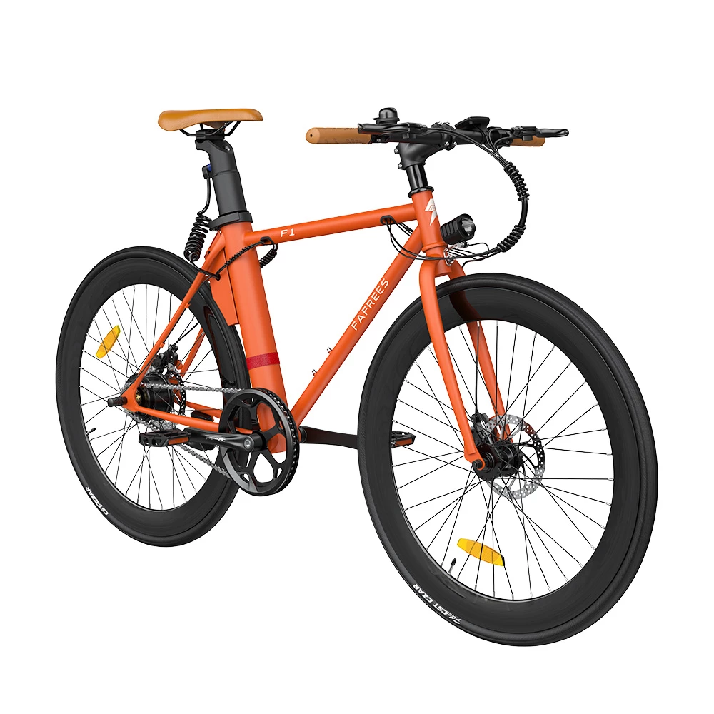 FAFREES F1 Electric Bike 250W Brushless Motor 25km/h Max Speed 9Ah Battery Shimano 7-Speed Transmission - Orange 2 FAFREES F1 Electric Bike 250W Brushless Motor 25km/h Max Speed 9Ah Battery Shimano 7-Speed Transmission - Orange - Image 2