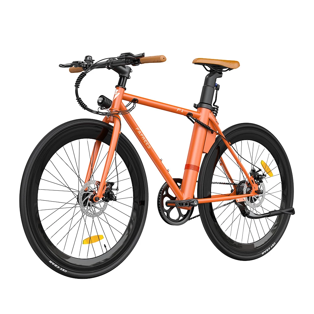 FAFREES F1 Electric Bike 250W Brushless Motor 25km/h Max Speed 9Ah Battery Shimano 7-Speed Transmission - Orange 3 FAFREES F1 Electric Bike 250W Brushless Motor 25km/h Max Speed 9Ah Battery Shimano 7-Speed Transmission - Orange - Image 3