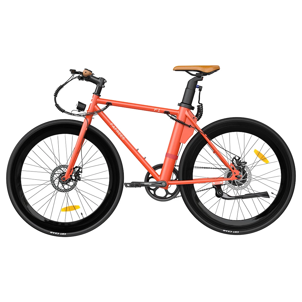 FAFREES F1 Electric Bike 250W Brushless Motor 25km/h Max Speed 9Ah Battery Shimano 7-Speed Transmission - Orange 4 FAFREES F1 Electric Bike 250W Brushless Motor 25km/h Max Speed 9Ah Battery Shimano 7-Speed Transmission - Orange - Image 4