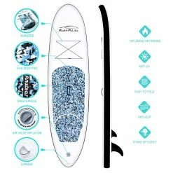 FunWater SUPFR04A CAMOUFLAGE Inflatable Stand Up Paddle Board 10'' Long 30' Wide 6' Thick Blue -Sports & Outdoors Sales FunWater CAMOUFLAGE Inflatable Stand Up Paddle Board 507206 3