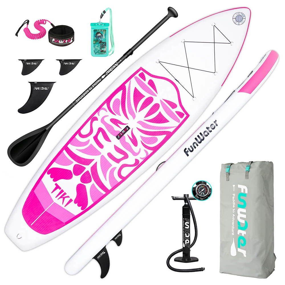 FunWater Cruise SUPFW02B Inflatable Stand Up Paddle Board 335x84x15cm Ultra-Light for All Levels with 10L Dry Bag Travel Backpack - Pink 1 FunWater Cruise SUPFW02B Inflatable Stand Up Paddle Board 335x84x15cm Ultra-Light for All Levels with 10L Dry Bag Travel Backpack - Pink