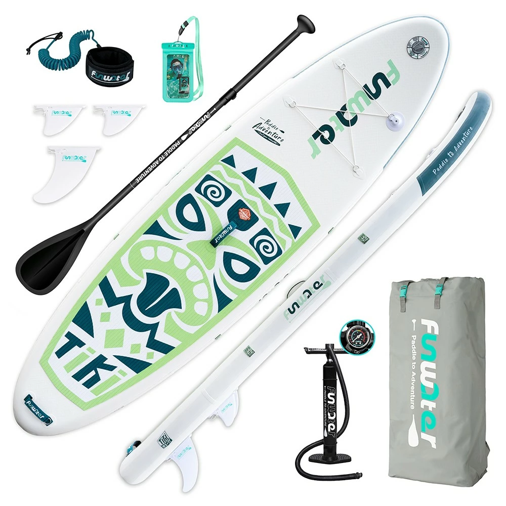 FunWater SUPFW05A NEW TIKI Inflatable Stand Up Paddle Board 10.6'' Long 33' Wide 6' Thick 1 FunWater SUPFW05A NEW TIKI Inflatable Stand Up Paddle Board 10.6'' Long 33' Wide 6' Thick