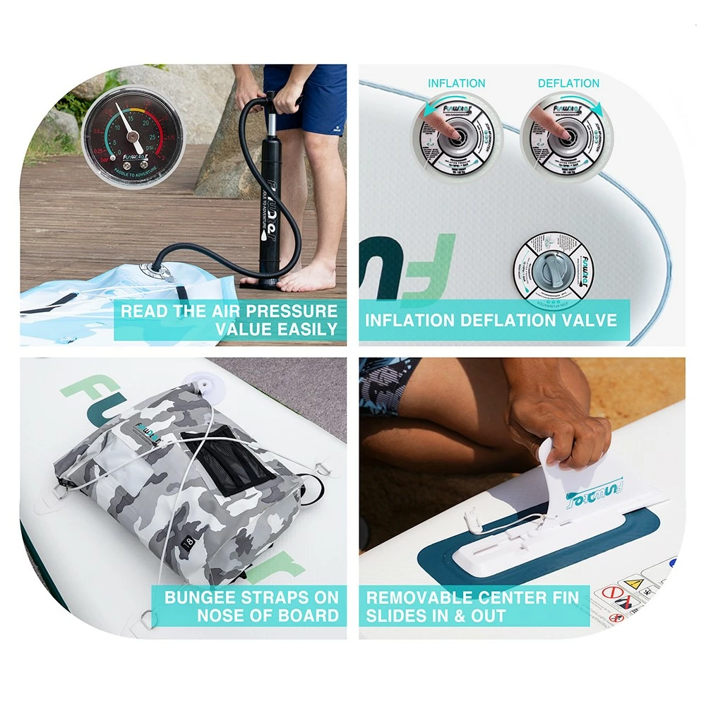 FunWater SUPFW05A NEW TIKI Inflatable Stand Up Paddle Board 10.6'' Long 33' Wide 6' Thick 3 FunWater SUPFW05A NEW TIKI Inflatable Stand Up Paddle Board 10.6'' Long 33' Wide 6' Thick - Image 3