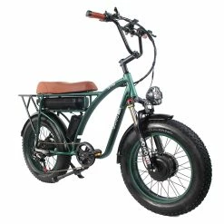 GOGOBEST GF750 Electric Bicycle 1000W*2 Dual Motors 50Km/h Max Speed 48V 17.5Ah Battery 20*4.0 Inch Fat Tire Shimano 7-Speed Gear with USB Phone Charging 200KG Max Load - Army Green -Sports & Outdoors Sales GOGOBEST GF750 Electric Bicycle 1000W 2 Dual Motors Army Green 517424 2