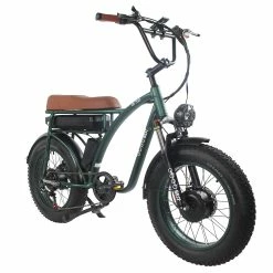 GOGOBEST GF750 Electric Bicycle 1000W*2 Dual Motors 50Km/h Max Speed 48V 17.5Ah Battery 20*4.0 Inch Fat Tire Shimano 7-Speed Gear with USB Phone Charging 200KG Max Load - Army Green -Sports & Outdoors Sales GOGOBEST GF750 Electric Bicycle 1000W 2 Dual Motors Army Green 517424 5