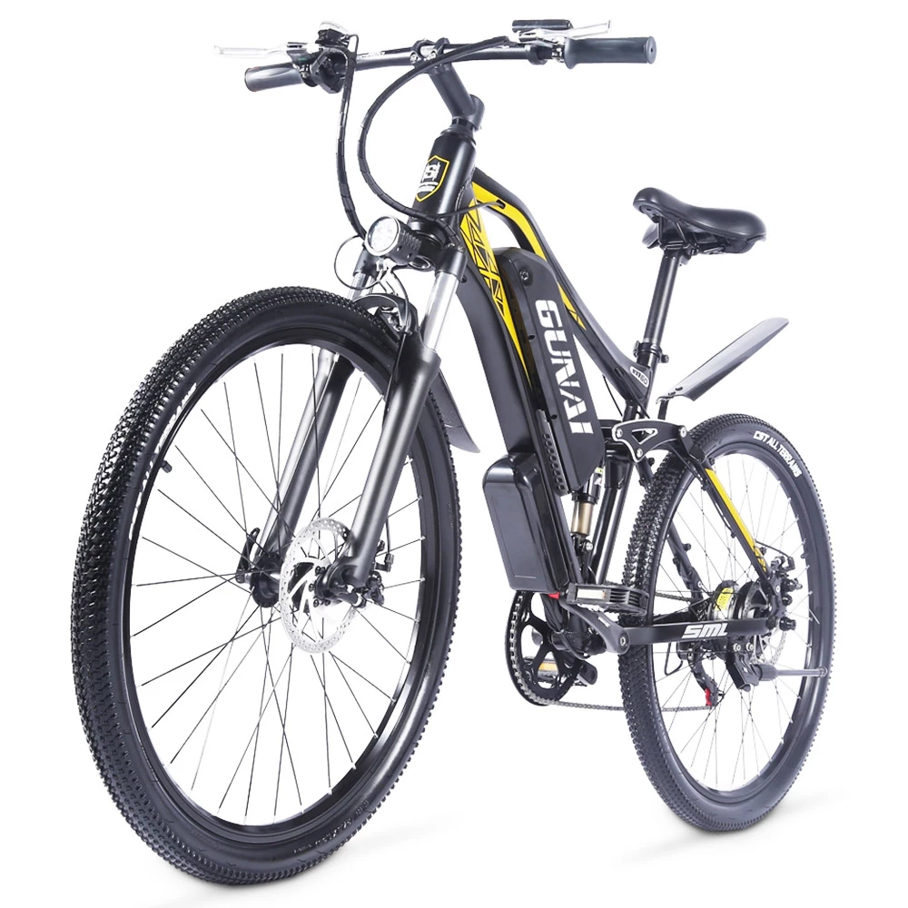 GUNAI M60 500W 48V 15Ah 27*1.95'' Electric Bicycle 35km/h Max Speed 35-45km Mileage Range 120kg Max Load - Black 3 GUNAI M60 500W 48V 15Ah 27*1.95'' Electric Bicycle 35km/h Max Speed 35-45km Mileage Range 120kg Max Load - Black - Image 3