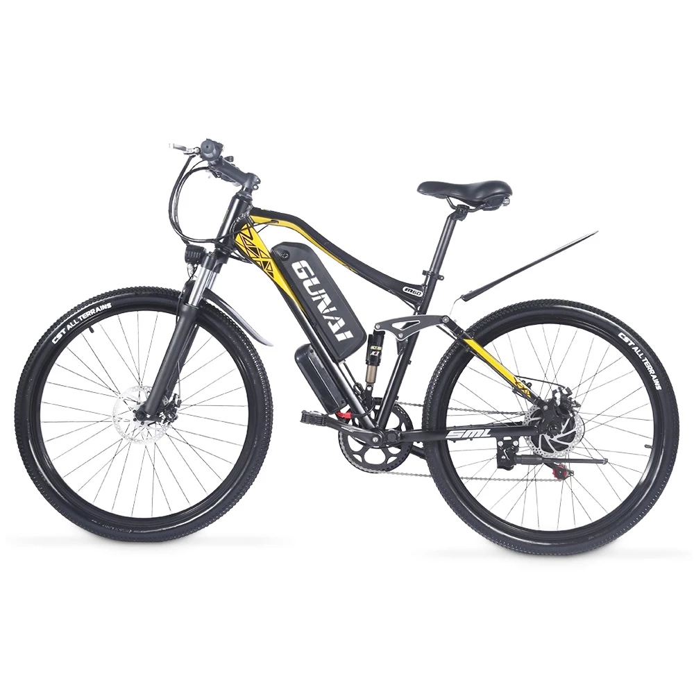 GUNAI M60 500W 48V 15Ah 27*1.95'' Electric Bicycle 35km/h Max Speed 35-45km Mileage Range 120kg Max Load - Black 4 GUNAI M60 500W 48V 15Ah 27*1.95'' Electric Bicycle 35km/h Max Speed 35-45km Mileage Range 120kg Max Load - Black - Image 4