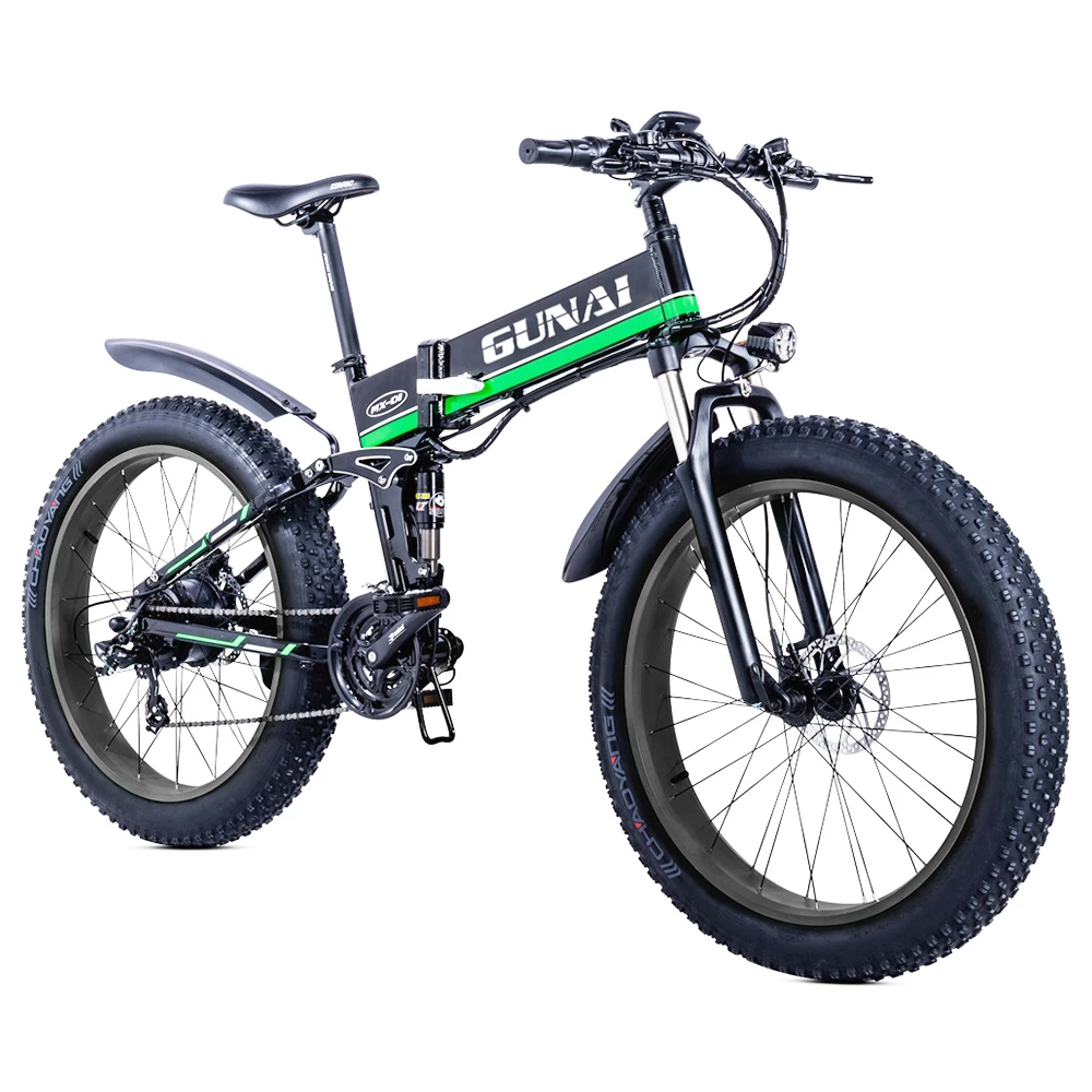 GUNAI MX01 1000W 48V 12.8Ah 26'' Electric Bicycle 40km/h Max Speed 40-50km Mileage Range 150kg Max Load - Green 1 GUNAI MX01 1000W 48V 12.8Ah 26'' Electric Bicycle 40km/h Max Speed 40-50km Mileage Range 150kg Max Load - Green