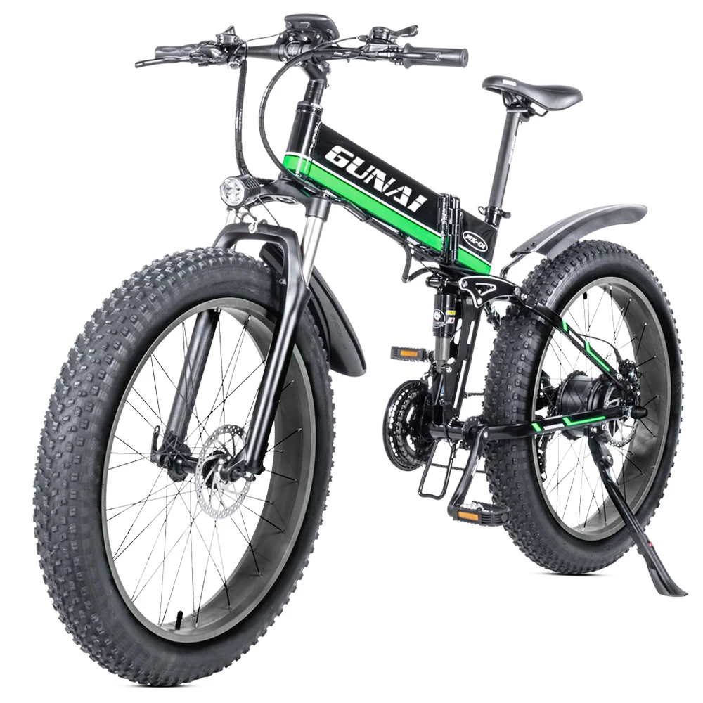 GUNAI MX01 1000W 48V 12.8Ah 26'' Electric Bicycle 40km/h Max Speed 40-50km Mileage Range 150kg Max Load - Green 2 GUNAI MX01 1000W 48V 12.8Ah 26'' Electric Bicycle 40km/h Max Speed 40-50km Mileage Range 150kg Max Load - Green - Image 2