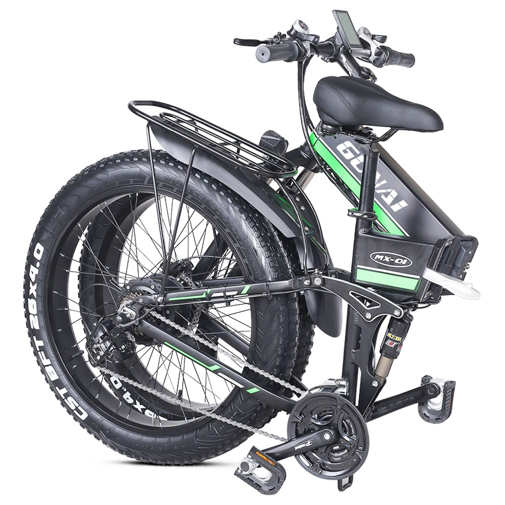 GUNAI MX01 1000W 48V 12.8Ah 26'' Electric Bicycle 40km/h Max Speed 40-50km Mileage Range 150kg Max Load - Green 5 GUNAI MX01 1000W 48V 12.8Ah 26'' Electric Bicycle 40km/h Max Speed 40-50km Mileage Range 150kg Max Load - Green - Image 5