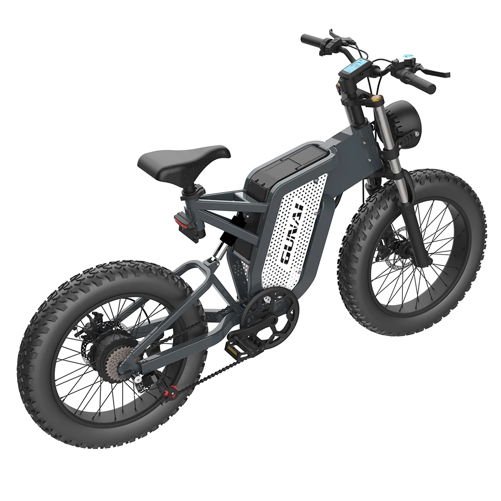 GUNAI MX25 Electric Bicycle 20*4.0 Inch Fat Tires 2000W Brushless Motor 50Km/h Max Speed 48V 25Ah Battery Shimano 7-Speed Double Oil Brakes 75KM Mileage Range 200KG Payload E-Bike - Black 4 GUNAI MX25 Electric Bicycle 20*4.0 Inch Fat Tires 2000W Brushless Motor 50Km/h Max Speed 48V 25Ah Battery Shimano 7-Speed Double Oil Brakes 75KM Mileage Range 200KG Payload E-Bike - Black - Image 4