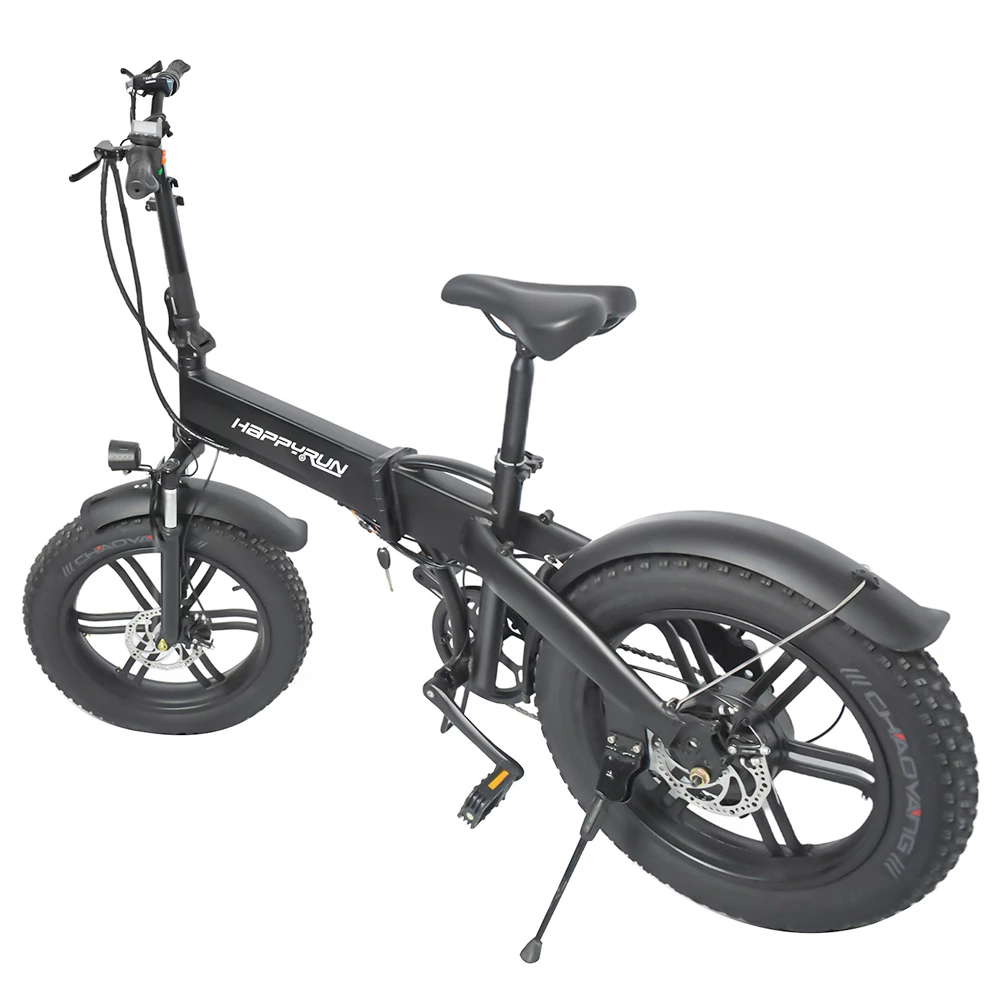 Happyrun HR-2006 Electric Folding Bike 350W Motor 36V 10Ah Battery 20*4.0 Inch Snow Tires 50km Range 25km/h Max Speed Black 2 Happyrun HR-2006 Electric Folding Bike 350W Motor 36V 10Ah Battery 20*4.0 Inch Snow Tires 50km Range 25km/h Max Speed Black - Image 2