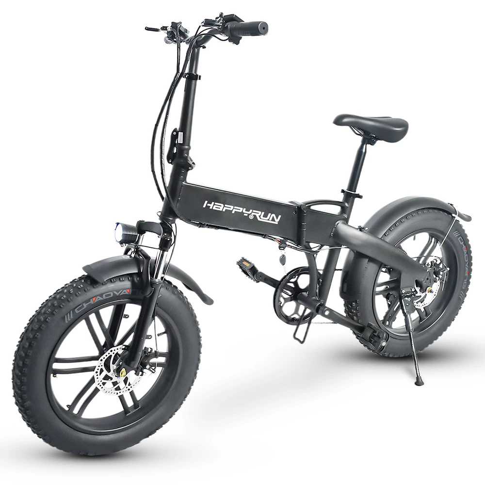 Happyrun HR-2006 Electric Folding Bike 350W Motor 36V 10Ah Battery 20*4.0 Inch Snow Tires 50km Range 25km/h Max Speed Black 4 Happyrun HR-2006 Electric Folding Bike 350W Motor 36V 10Ah Battery 20*4.0 Inch Snow Tires 50km Range 25km/h Max Speed Black - Image 4