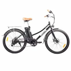 KAISDA K6 Pro Electric City Bike 26 Inch 36V 12.4Ah 350W Motor 32Km/h Max Speed Shimano 7-Speed E-bike IP54 Waterproof LED Light - Black