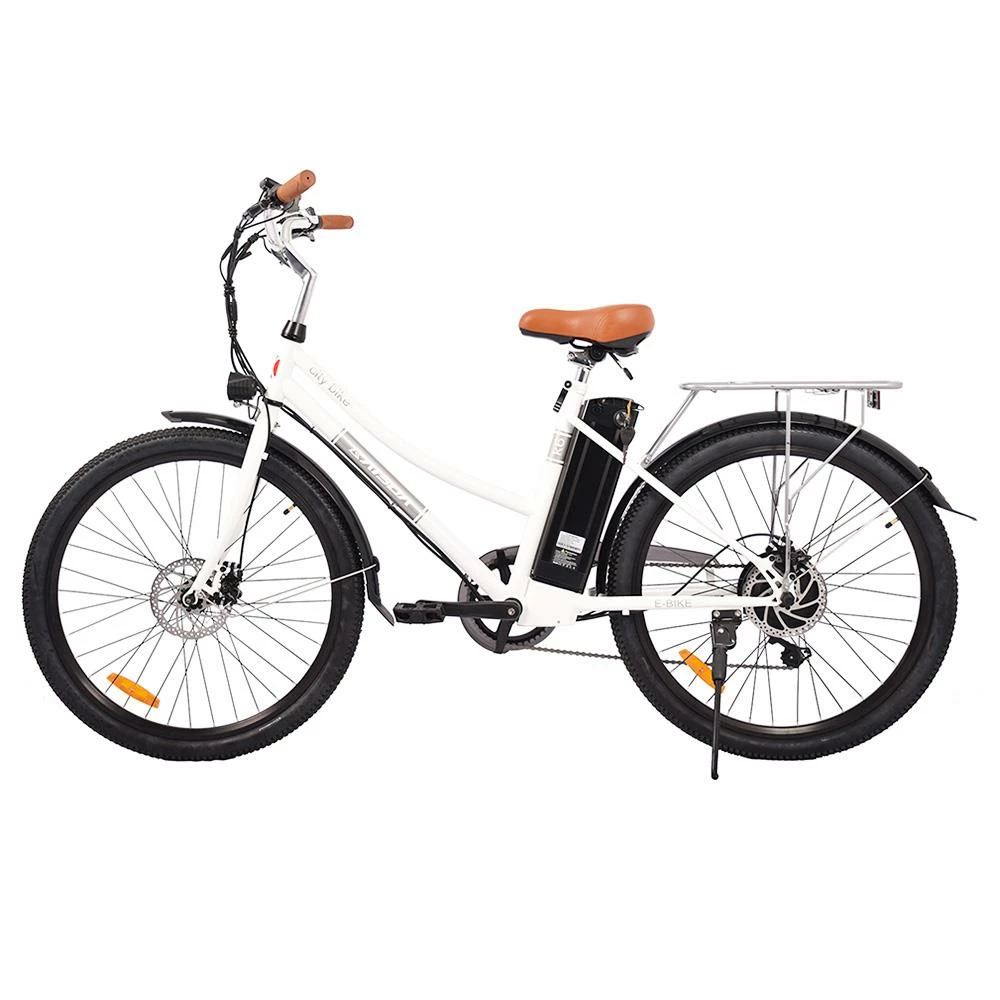 KAISDA K6 Pro Electric City Bike 26 Inch 36V 12.4Ah 350W Motor 32Km/h Max Speed Shimano 7-Speed E-bike IP54 Waterproof LED Light - White 1 KAISDA K6 Pro Electric City Bike 26 Inch 36V 12.4Ah 350W Motor 32Km/h Max Speed Shimano 7-Speed E-bike IP54 Waterproof LED Light - White