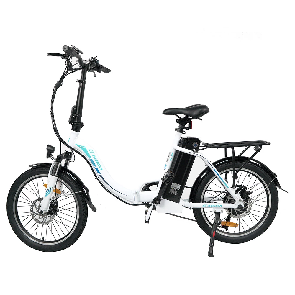 KAISDA K7 20*1.95 inch Tire Folding Electric Moped Bike 350W Motor 25-28Km/h Max Speed Mountain Bicycle SHIMANO 21-Speed APP Control - White 2 KAISDA K7 20*1.95 inch Tire Folding Electric Moped Bike 350W Motor 25-28Km/h Max Speed Mountain Bicycle SHIMANO 21-Speed APP Control - White - Image 2