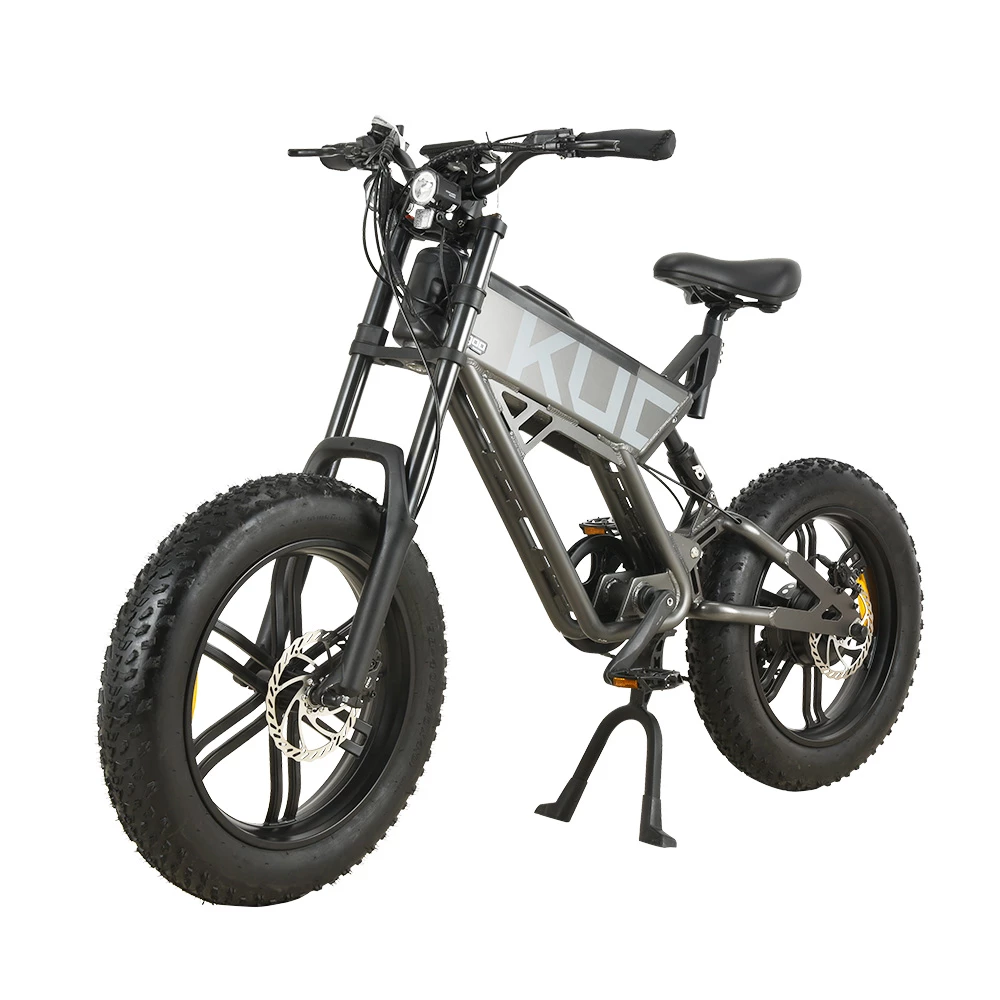 KUGOO T01 Electric Bicycle 48V 500W Motor 13Ah Battery 20*4.0 Inch Fat Tires 38Km/h Max Speed Shimano 7-Speed Gears Hydraulic Brakes 50-65KM Mileage 150KG Load Electric Mountain Bike - Grey 3 KUGOO T01 Electric Bicycle 48V 500W Motor 13Ah Battery 20*4.0 Inch Fat Tires 38Km/h Max Speed Shimano 7-Speed Gears Hydraulic Brakes 50-65KM Mileage 150KG Load Electric Mountain Bike - Grey - Image 3