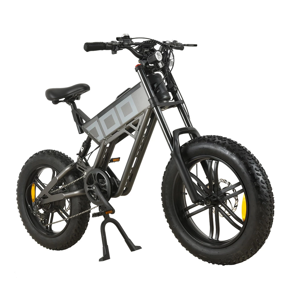 KUGOO T01 Electric Bicycle 48V 500W Motor 13Ah Battery 20*4.0 Inch Fat Tires 38Km/h Max Speed Shimano 7-Speed Gears Hydraulic Brakes 50-65KM Mileage 150KG Load Electric Mountain Bike - Grey 4 KUGOO T01 Electric Bicycle 48V 500W Motor 13Ah Battery 20*4.0 Inch Fat Tires 38Km/h Max Speed Shimano 7-Speed Gears Hydraulic Brakes 50-65KM Mileage 150KG Load Electric Mountain Bike - Grey - Image 4
