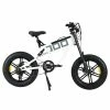 KUGOO T01 Electric Bicycle 48V 500W Motor 13Ah Battery 20*4.0 Inch Fat Tires 38Km/h Max Speed Shimano 7-Speed Gears Hydraulic Brakes 50-65KM Mileage 150KG Load Electric Mountain Bike - White