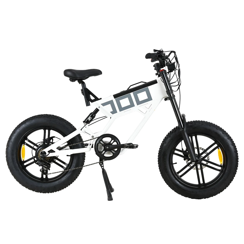 KUGOO T01 Electric Bicycle 48V 500W Motor 13Ah Battery 20*4.0 Inch Fat Tires 38Km/h Max Speed Shimano 7-Speed Gears Hydraulic Brakes 50-65KM Mileage 150KG Load Electric Mountain Bike - White 1 KUGOO T01 Electric Bicycle 48V 500W Motor 13Ah Battery 20*4.0 Inch Fat Tires 38Km/h Max Speed Shimano 7-Speed Gears Hydraulic Brakes 50-65KM Mileage 150KG Load Electric Mountain Bike - White