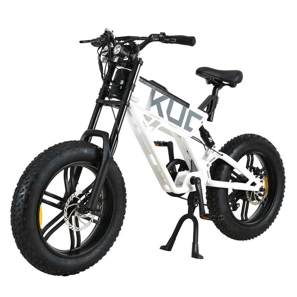 KUGOO T01 Electric Bicycle 48V 500W Motor 13Ah Battery 20*4.0 Inch Fat Tires 38Km/h Max Speed Shimano 7-Speed Gears Hydraulic Brakes 50-65KM Mileage 150KG Load Electric Mountain Bike - White 3 KUGOO T01 Electric Bicycle 48V 500W Motor 13Ah Battery 20*4.0 Inch Fat Tires 38Km/h Max Speed Shimano 7-Speed Gears Hydraulic Brakes 50-65KM Mileage 150KG Load Electric Mountain Bike - White - Image 3