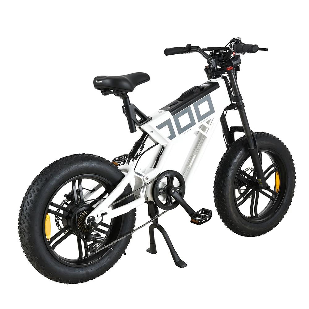 KUGOO T01 Electric Bicycle 48V 500W Motor 13Ah Battery 20*4.0 Inch Fat Tires 38Km/h Max Speed Shimano 7-Speed Gears Hydraulic Brakes 50-65KM Mileage 150KG Load Electric Mountain Bike - White 4 KUGOO T01 Electric Bicycle 48V 500W Motor 13Ah Battery 20*4.0 Inch Fat Tires 38Km/h Max Speed Shimano 7-Speed Gears Hydraulic Brakes 50-65KM Mileage 150KG Load Electric Mountain Bike - White - Image 4