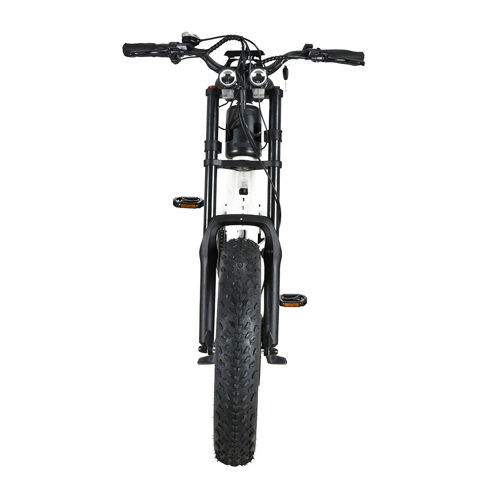 KUGOO T01 Electric Bicycle 48V 500W Motor 13Ah Battery 20*4.0 Inch Fat Tires 38Km/h Max Speed Shimano 7-Speed Gears Hydraulic Brakes 50-65KM Mileage 150KG Load Electric Mountain Bike - White 5 KUGOO T01 Electric Bicycle 48V 500W Motor 13Ah Battery 20*4.0 Inch Fat Tires 38Km/h Max Speed Shimano 7-Speed Gears Hydraulic Brakes 50-65KM Mileage 150KG Load Electric Mountain Bike - White - Image 5
