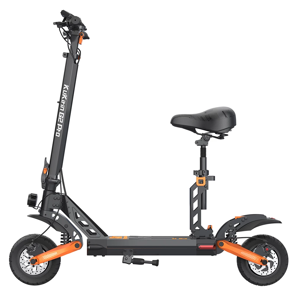 KuKirin G2 PRO Adventurers Dream Folding Electric Scooter 9 Inch Pneumatic Tire 600W Brushless Motor 48V 15AH Battery Max Speed 45km/h Max Range 55KM HD LCD Display Dual Disc Brake Led Light with Seat - Black 2 KuKirin G2 PRO Adventurers Dream Folding Electric Scooter 9 Inch Pneumatic Tire 600W Brushless Motor 48V 15AH Battery Max Speed 45km/h Max Range 55KM HD LCD Display Dual Disc Brake Led Light with Seat - Black - Image 2