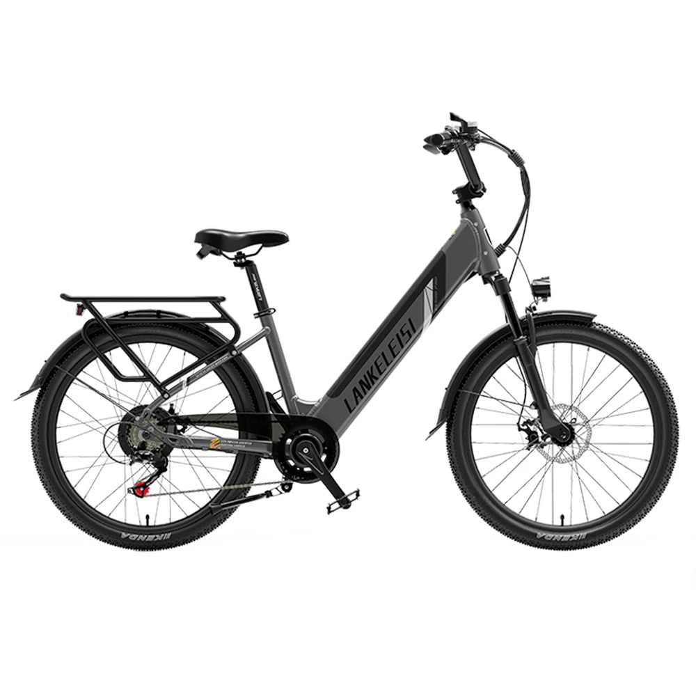 LANKELEISI ES500PRO Electric Bike 500W Motor 48V 16Ah Battery 24'' Tire 32km/h Max Speed Shimano 7 Speed Gear - Grey 1 LANKELEISI ES500PRO Electric Bike 500W Motor 48V 16Ah Battery 24'' Tire 32km/h Max Speed Shimano 7 Speed Gear - Grey