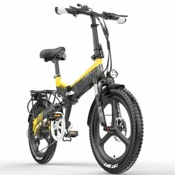 LANKELEISI G650 Electric Folding Bike 400W Motor 14.5Ah Battery 20 inch Tire for Commuting - Yellow -Sports & Outdoors Sales LANKELEISI G650 Electric Folding Bike 400W Motor Yellow 507642 4