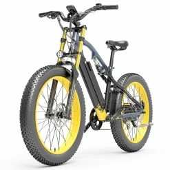 LANKELEISI RV700 16Ah 48V 1000W Electric Bicycle 26inch 42km/h Max speed Max Load 150kg - Black Yellow -Sports & Outdoors Sales LANKELEISI RV700 16Ah 48V 1000W Electric Bicycle Black Yellow 497784 2