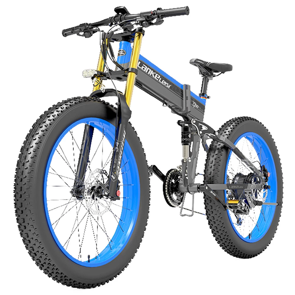 LANKELEISI T750 Plus Big Fork Electric Bike 48V 1000W Motor 14.5Ah Battery 26*4.0'' Fat Tire - Blue 2 LANKELEISI T750 Plus Big Fork Electric Bike 48V 1000W Motor 14.5Ah Battery 26*4.0'' Fat Tire - Blue - Image 2