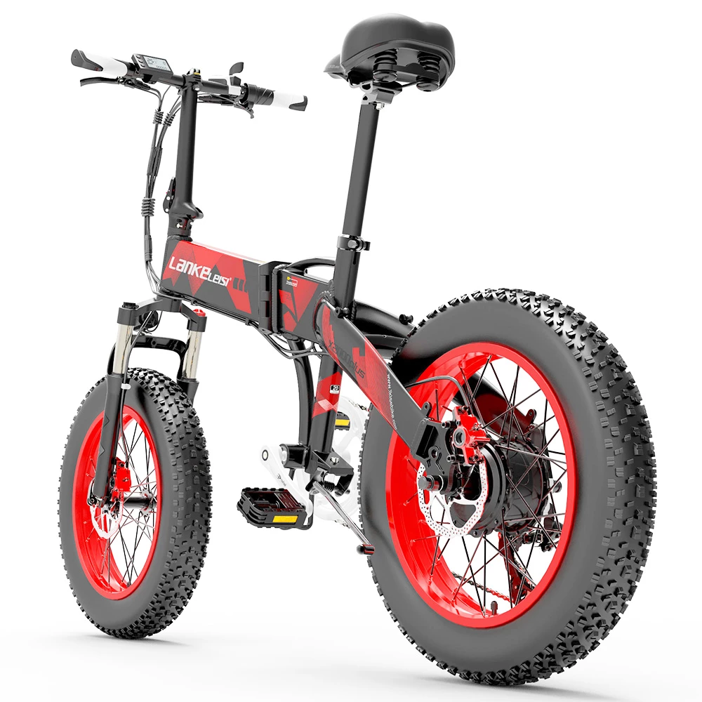 LANKELEISI X2000 PLUS Moped Electric Bike Folding Bike 12.8Ah 48V 1000W 40km/h Max Speed Max Load 150kg - Red 5 LANKELEISI X2000 PLUS Moped Electric Bike Folding Bike 12.8Ah 48V 1000W 40km/h Max Speed Max Load 150kg - Red - Image 5