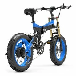 LANKELEISI X3000 Plus Folding Electric Mountain Bike Big Fork 20*4.0 Inch Fat Tires 48V 1000W Motor 17.5Ah Battery 43Km/h Max Speed Shimano 7-Speed Gear IP54 Waterproof - Black & Blue 8 LANKELEISI X3000 Plus Folding Electric Mountain Bike Big Fork 20*4.0 Inch Fat Tires 48V 1000W Motor 17.5Ah Battery 43Km/h Max Speed Shimano 7-Speed Gear IP54 Waterproof - Black & Blue -Sports & Outdoors Sales LANKELEISI X3000 Plus Folding Electric Mountain Bike Big Blue 516918 2