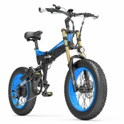 LANKELEISI X3000 Plus Folding Electric Mountain Bike Big Fork 20*4.0 Inch Fat Tires 48V 1000W Motor 17.5Ah Battery 43Km/h Max Speed Shimano 7-Speed Gear IP54 Waterproof - Black & Blue 9 LANKELEISI X3000 Plus Folding Electric Mountain Bike Big Fork 20*4.0 Inch Fat Tires 48V 1000W Motor 17.5Ah Battery 43Km/h Max Speed Shimano 7-Speed Gear IP54 Waterproof - Black & Blue -Sports & Outdoors Sales LANKELEISI X3000 Plus Folding Electric Mountain Bike Big Blue 516918 4